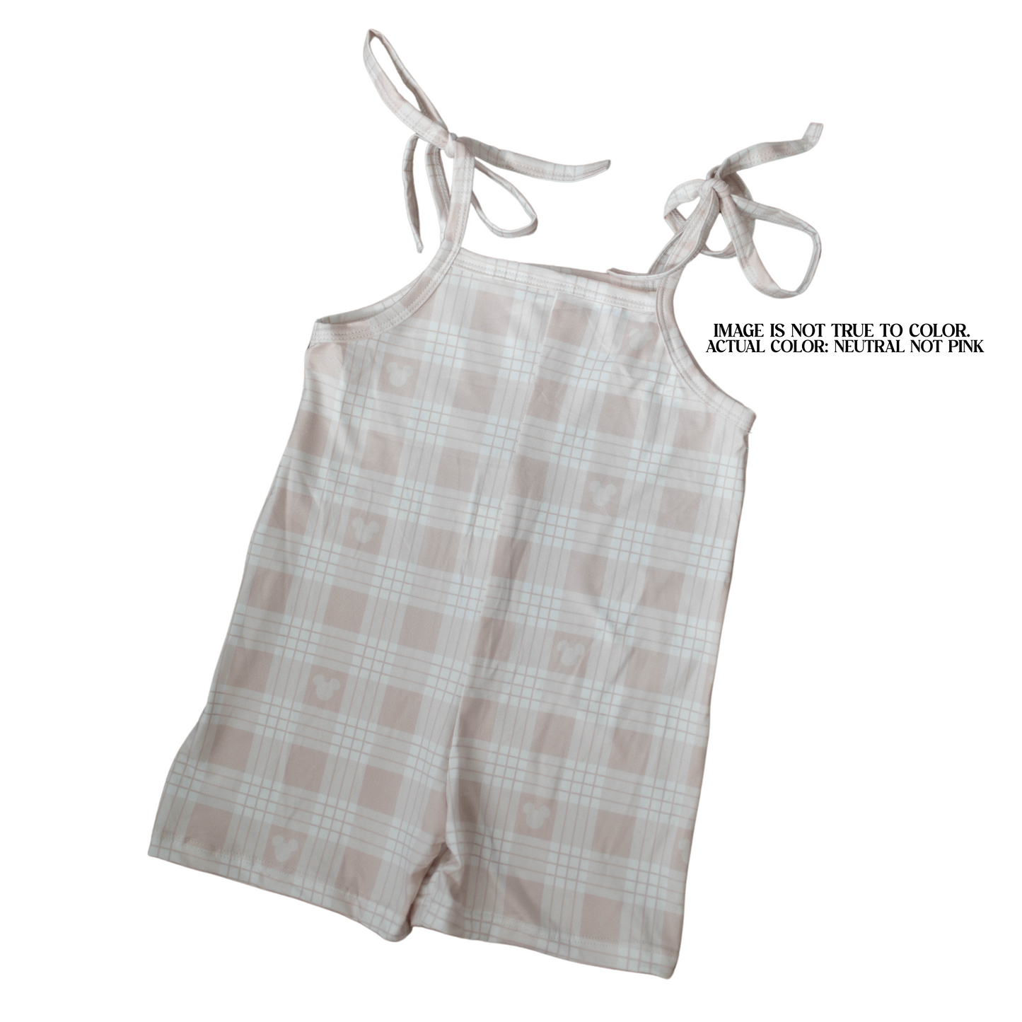 Neutral Palaka Romper - 3T