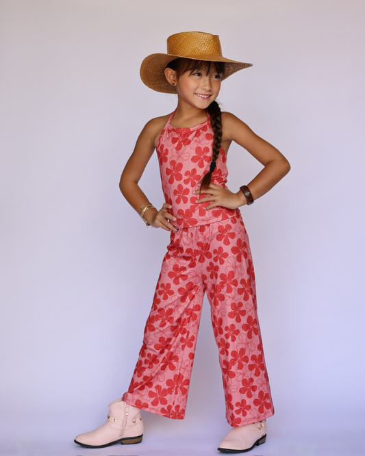 Strawberry Hibiscus Pants Set - 2T, 3T, 4T