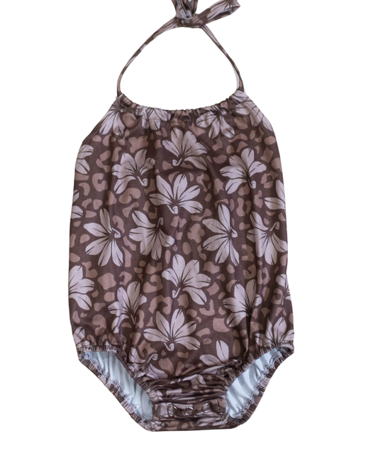 Leopard Naupaka Halter Bodysuit