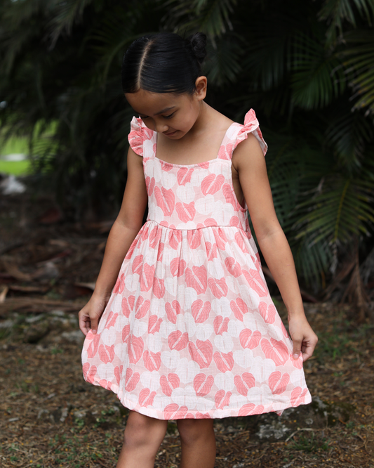 Anthurium Muslin Dress