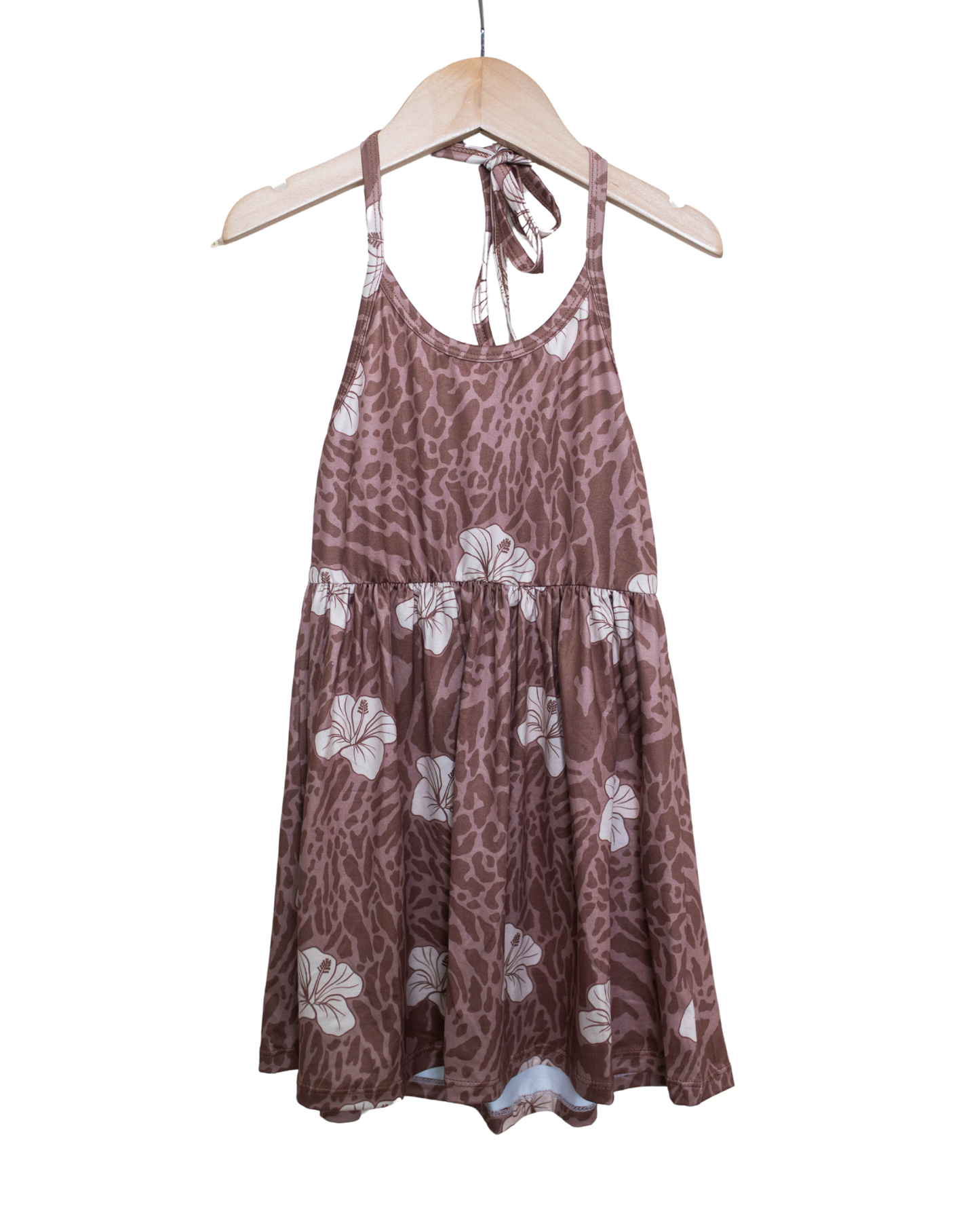 Wild Hibiscus Halter Dress