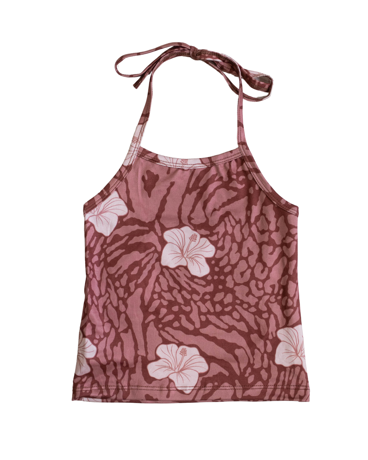 Wild Hibiscus CLAY- Halter Top