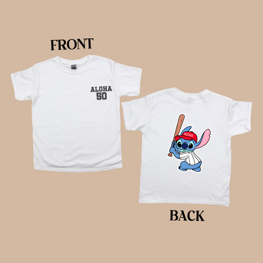 White Baseball Tee - YL