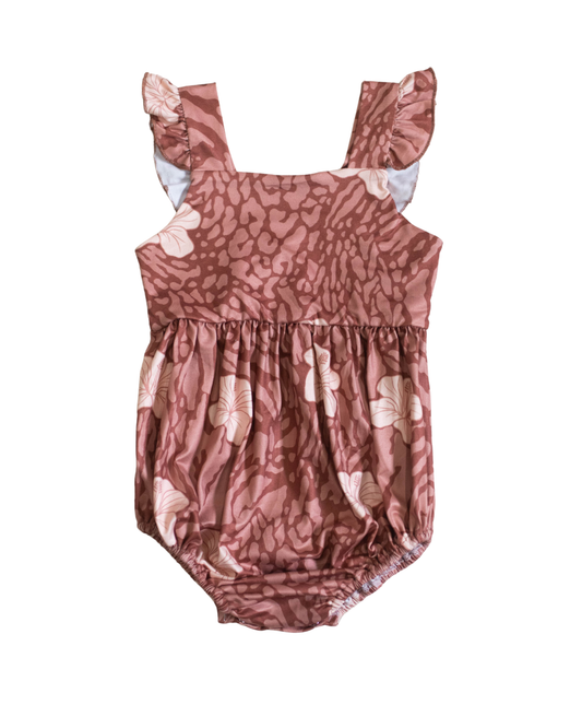Wild Hibiscus CLAY- Bubble Romper