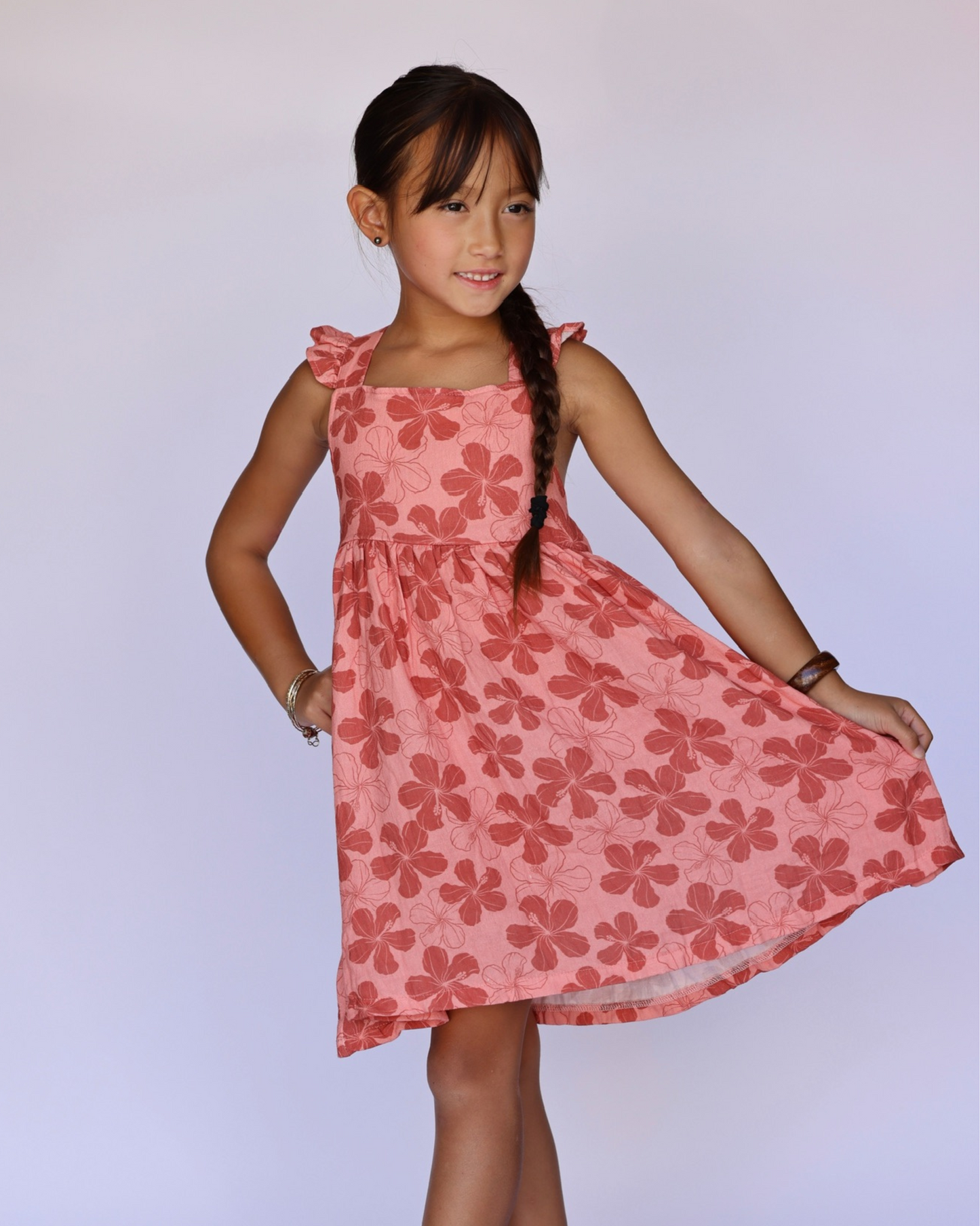 Strawberry Hibiscus Muslin Dress