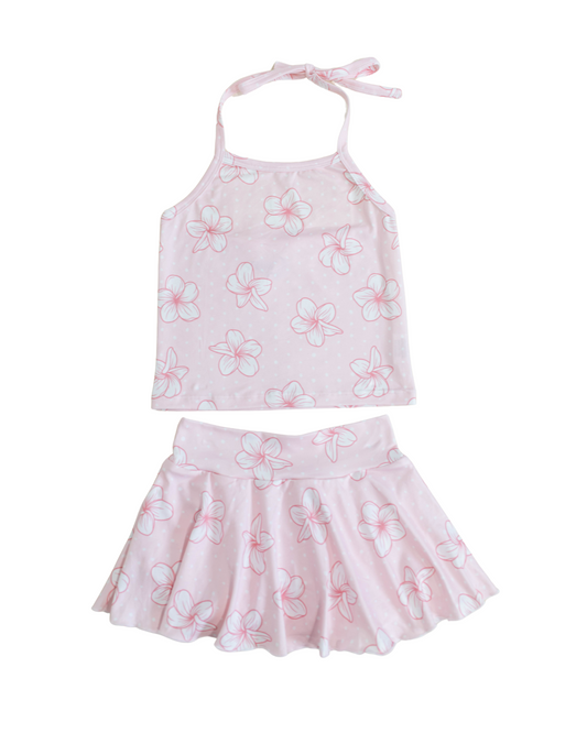 Pinky White Skort Set