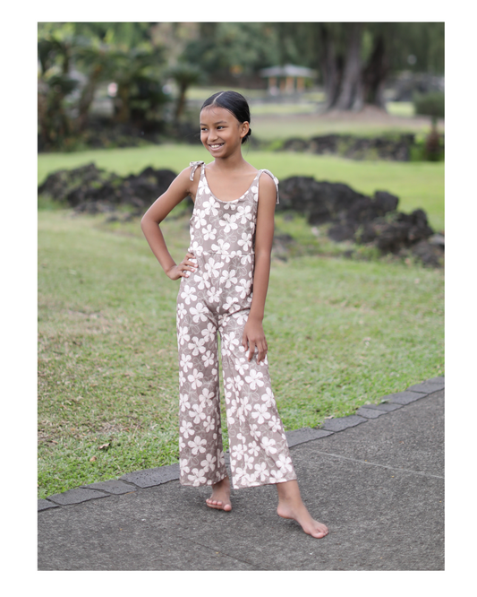 Chocolate Hibiscus TT Jumpsuit - 4T