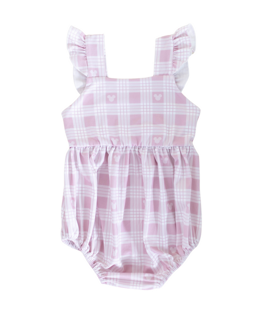 Palaka Bubble Romper - Pink