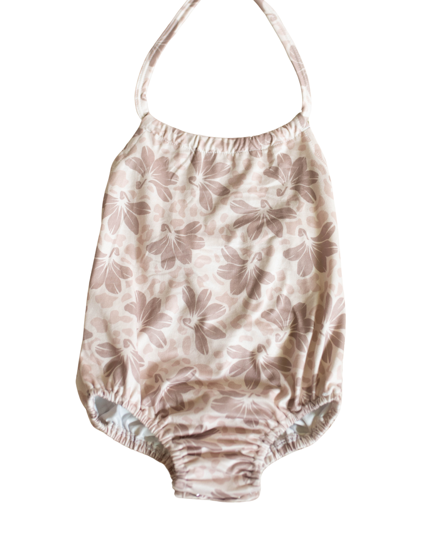 Neutral Leopard Naupaka Halter Bodysuit