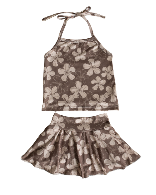 Chocolate Hib. Skort Set