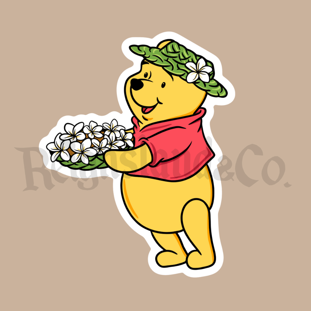 Pooh Plumeria Sticker